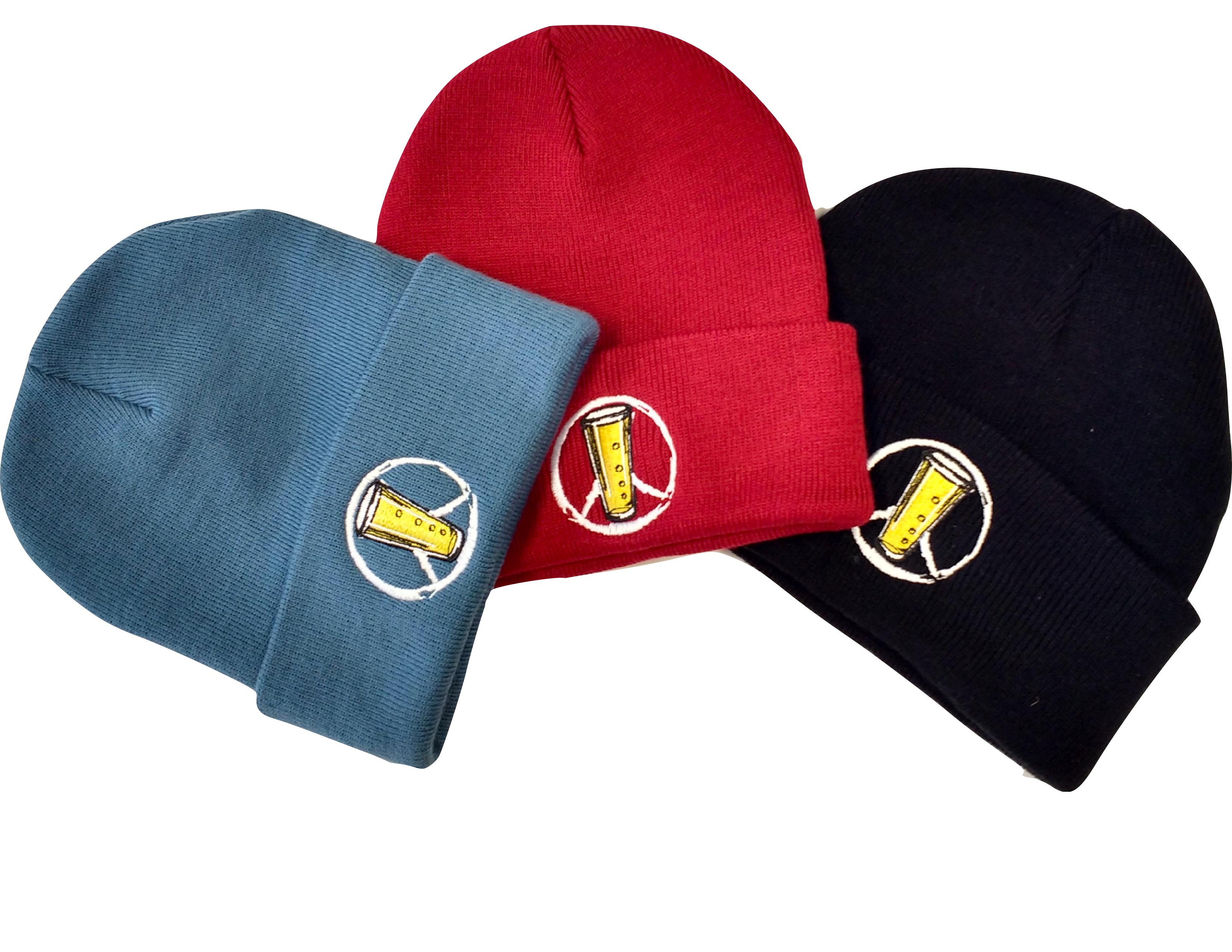 Beer Peace Warm Knit Cap - Click Image to Close